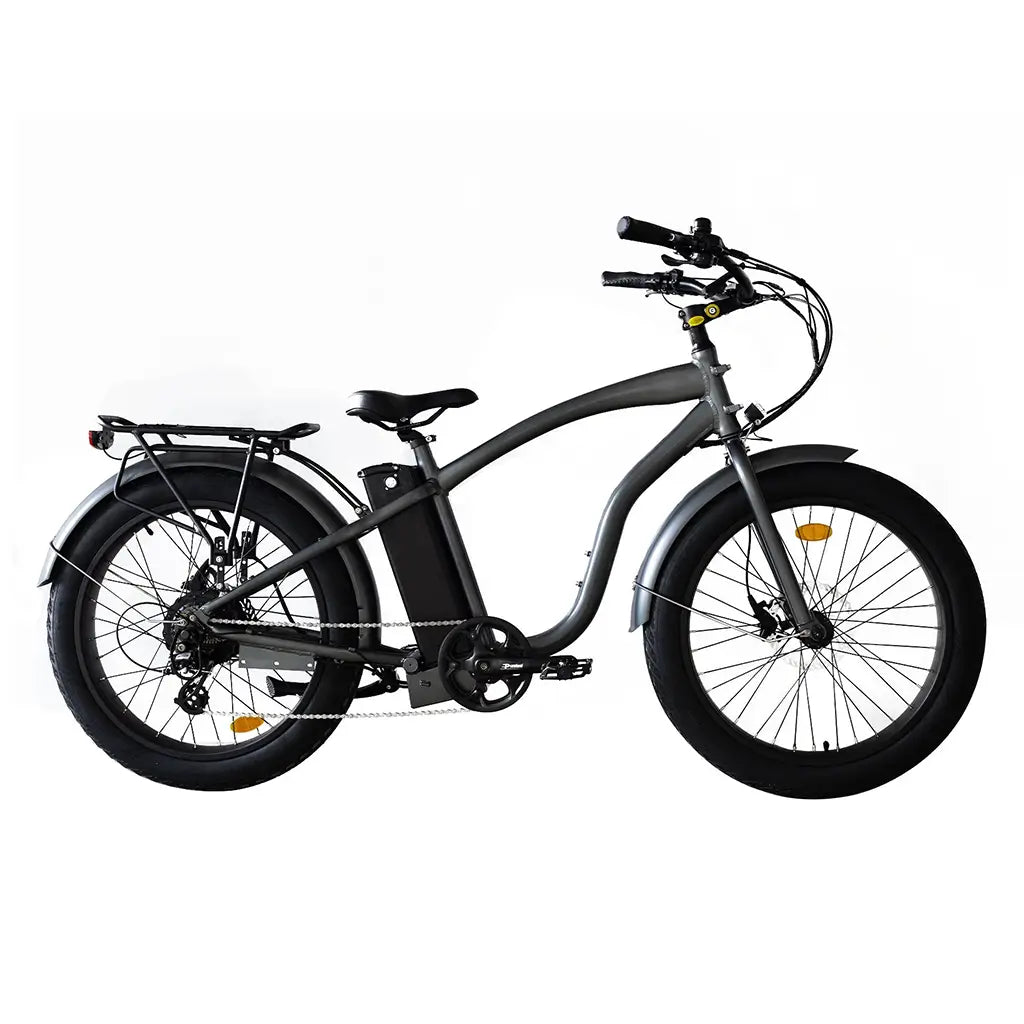 Coastal Cruiser Classic Beach Cruiser 750W 52V 24x3 Step Over Electric Bike Gunmetal Right Side