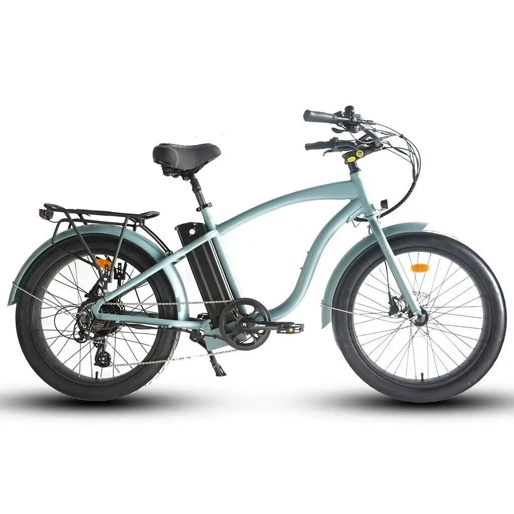 Coastal Cruiser Classic Beach Cruiser 750W 52V 24x3 Step Over Electric Bike Gray Right Side