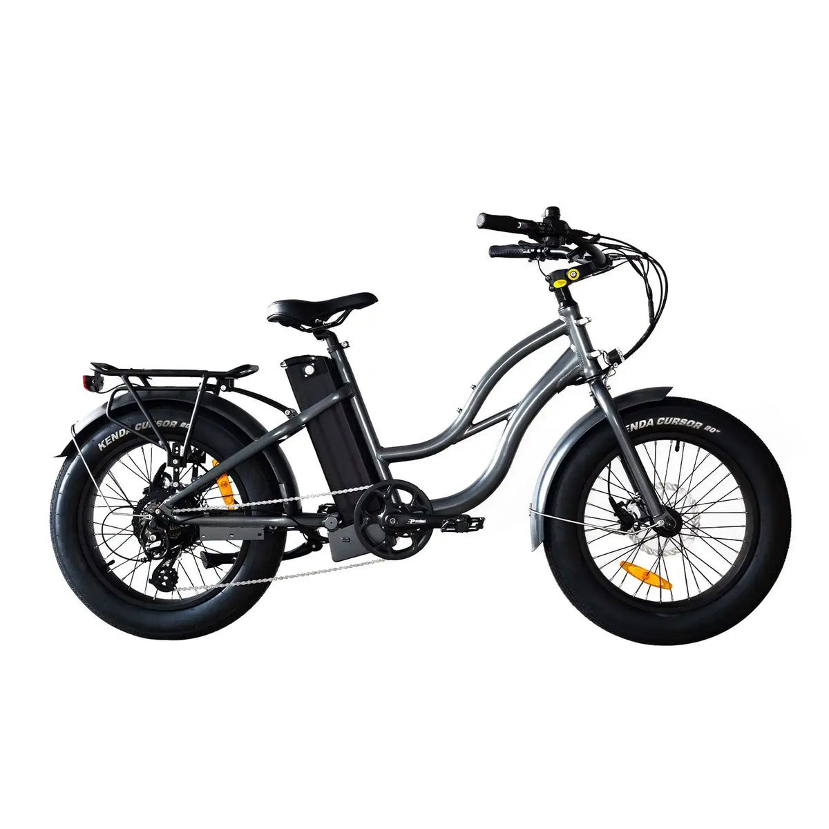Coastal Cruiser Mini 20x4 750W 52V Fat Tire Step-Thru Beach Cruiser Electric Bike Gunmetal Tight Side