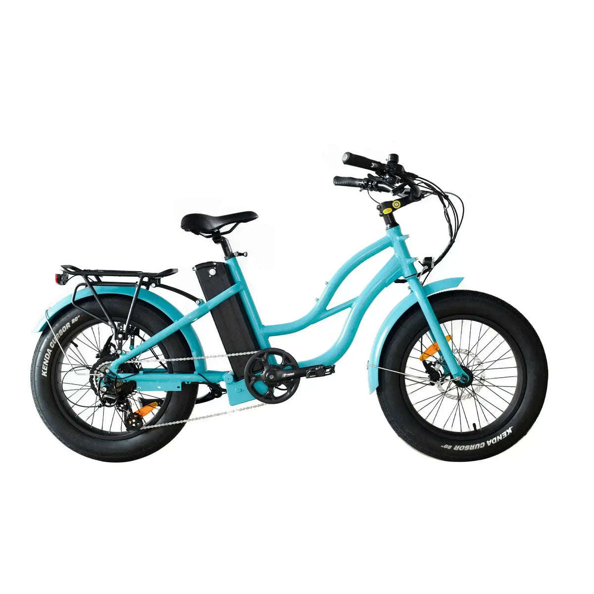 Coastal Cruiser Mini 20x4 750W 52V Fat Tire Step-Thru Beach Cruiser Electric Bike Teal Right Side