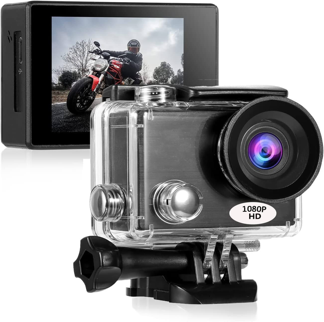 Action Sports Camera 1080P, WiFi Camera HD 2.0 Inch 40m/131ft for Cycling, Underwater Waterproof Snorkel, Surf