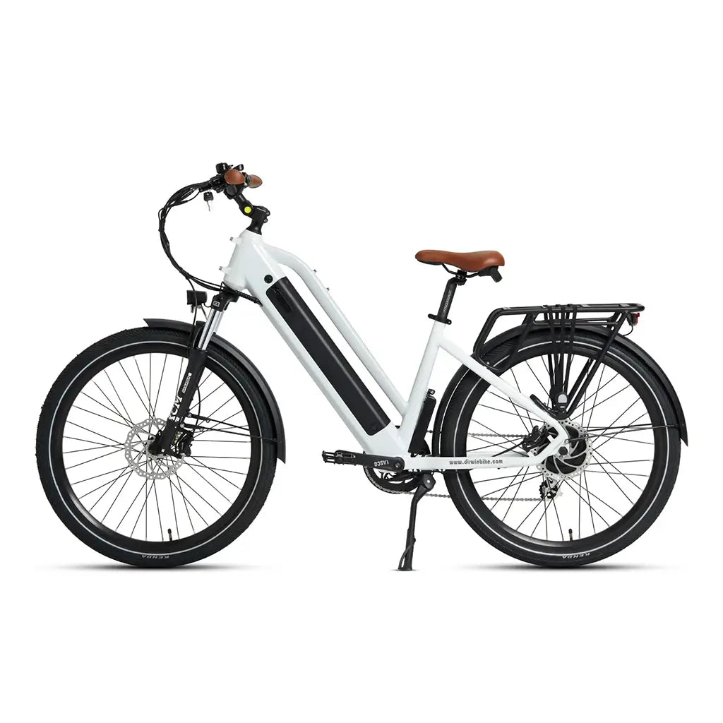 Dirwin Pacer 500W 48V Step Through Commuter Electric Bike White Left Side