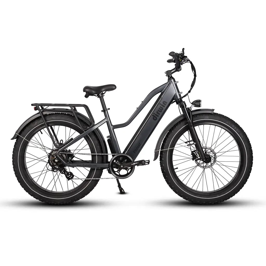 Dirwin Pioneer Step-Thru 750W 48V All-Terrain Fat Tire Electric Bike Gray Right Side