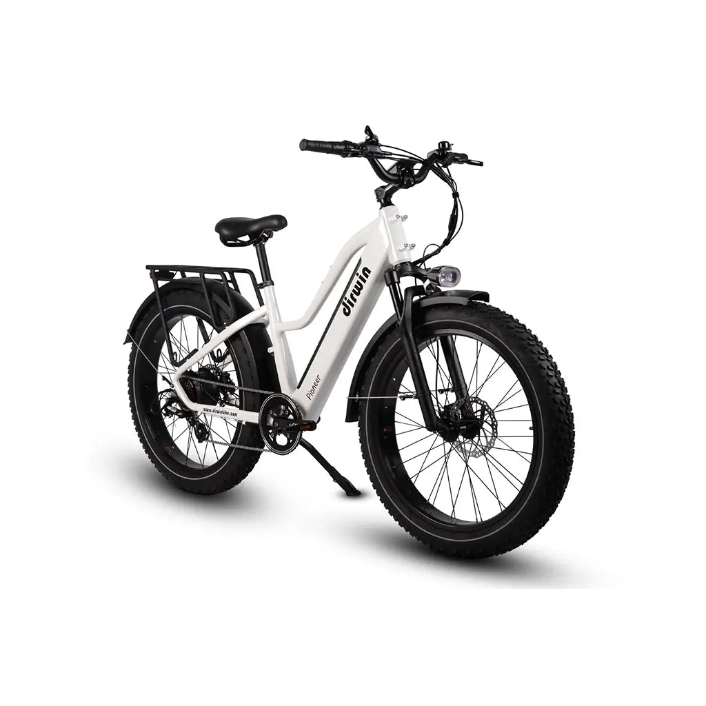 Dirwin Pioneer Step-Thru 750W 48V All-Terrain Fat Tire Electric Bike White Right Slant