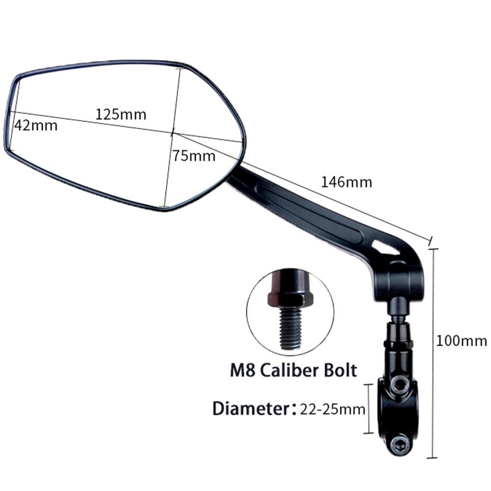 Ecotric Rearview Mirror for 20&quot; Fat Tire Electric Bike, Dolphin &amp; Starfish