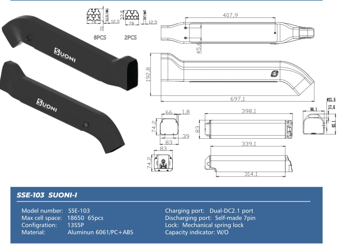 EUNORAU 48V 14Ah/17Ah FAT-HS/DEFENDER-S/SPECTER-S Replace&amp;Upgrade Battery