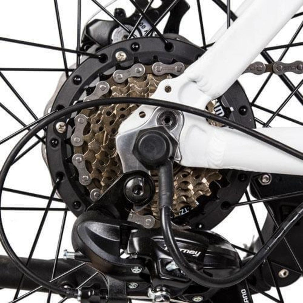 Ecotric Leopard 36V 500W Electric Mountain-White-Bike Cogs