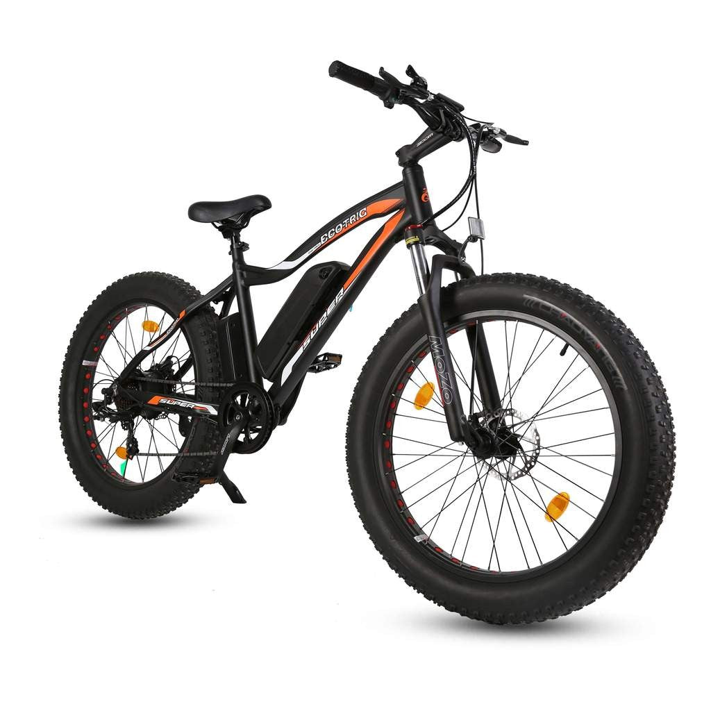 Ecotric Rocket 500W Beach Snow 36V Fat Tire Electric Bike Right Angle matt Black