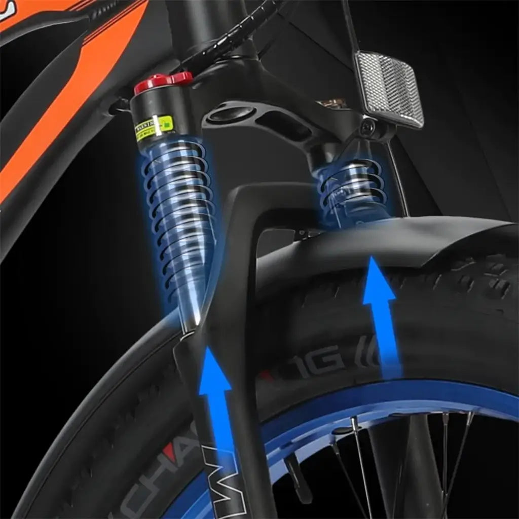 Ecotric Rocket 500W 36V Fat Tire All Terrain Electric Bike front fork