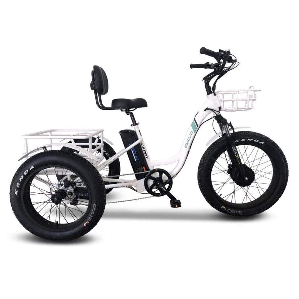 Emojo Caddy 500W 48V White Fat Tire Electric Trike Right Side
