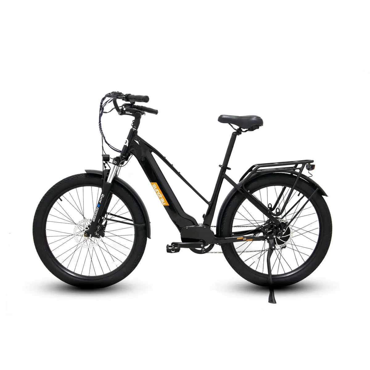 Eunorau META275 500W 48V Step Over Cruiser Electric Bike Black Left Side