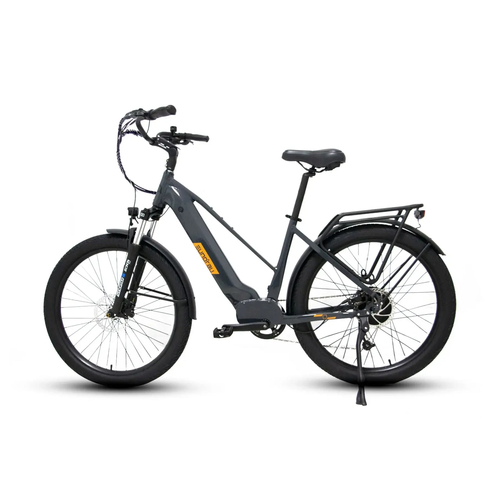 Eunorau META275 500W 48V Step Over Cruiser Electric Bike Gray Left Side