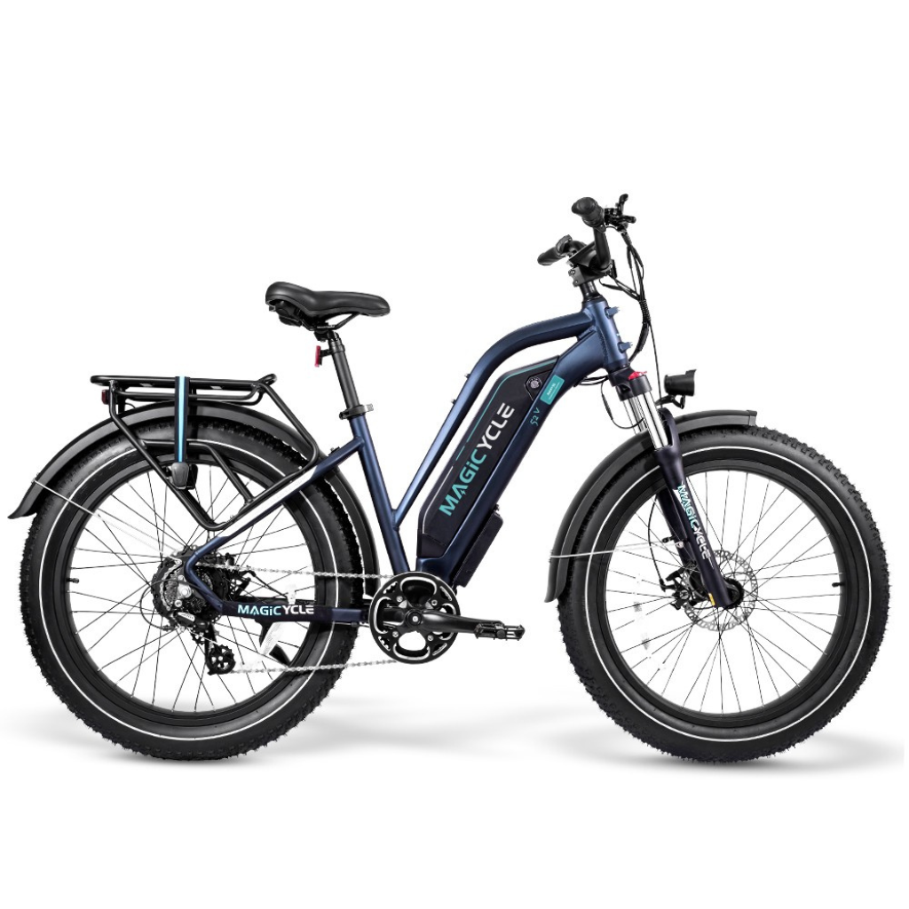 Magicycle 750W 52V 20Ah Cruiser Pro Step-Over Mountain Electric Bike Blue Right Side