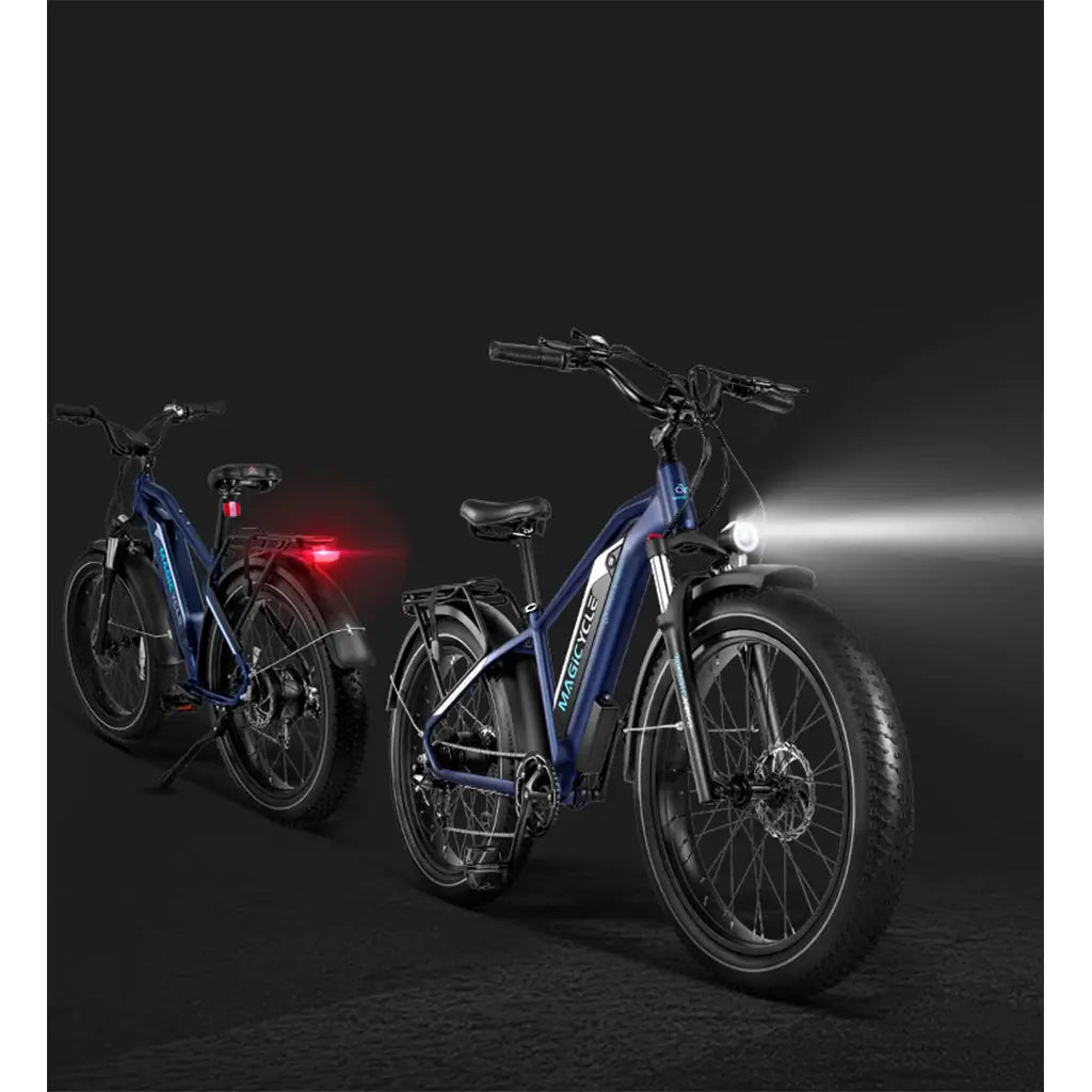 Magicycle 750W 52V Cruiser All Terrain Fat Tire Electric Bike - Midnight Blue  Back to Back