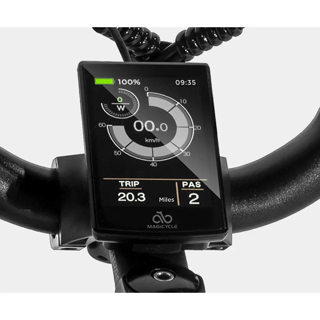 Magicycle 750W 52V/20Ah Cruiser Pro Mid Step-Thru Mountain Electric Bike Display