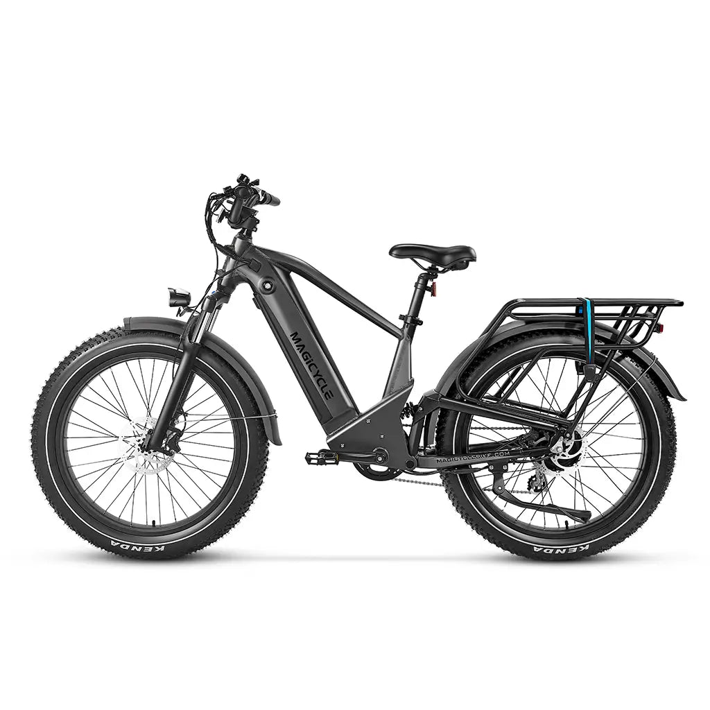 Magicycle Deer Softail 750W 52V Full Suspension SUV Electric Bike Gray Left Side