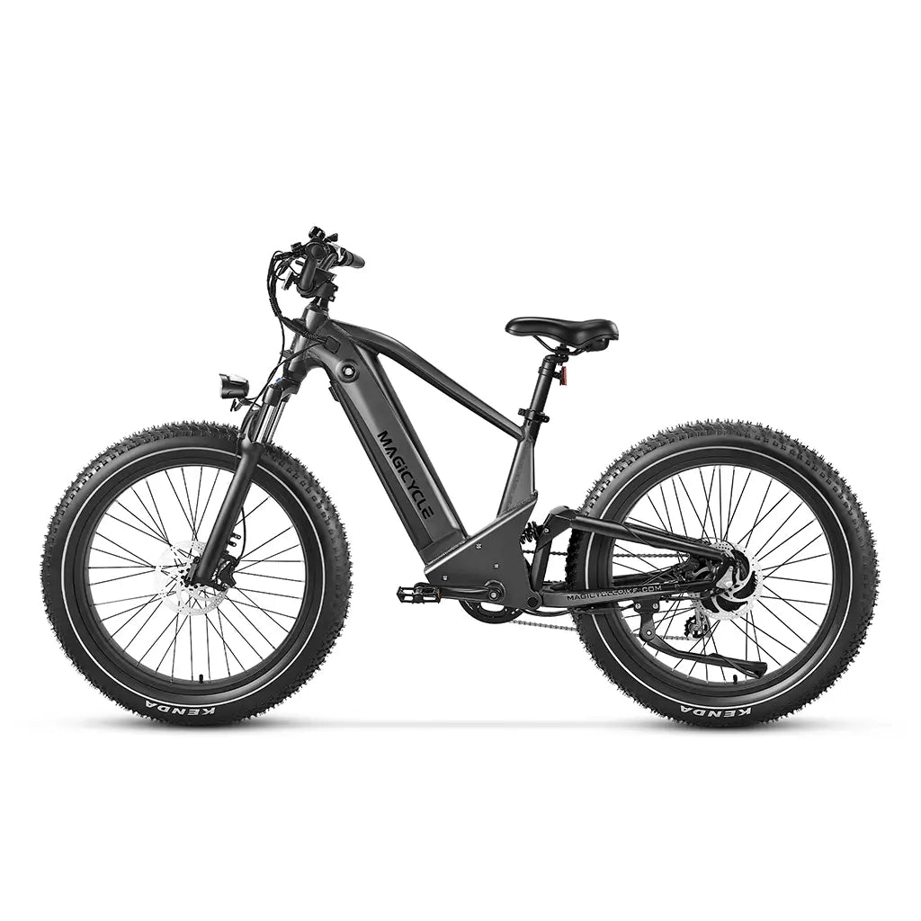 Magicycle Deer Softail 750W 52V Full Suspension SUV Electric Bike Gray Off Road Left Side