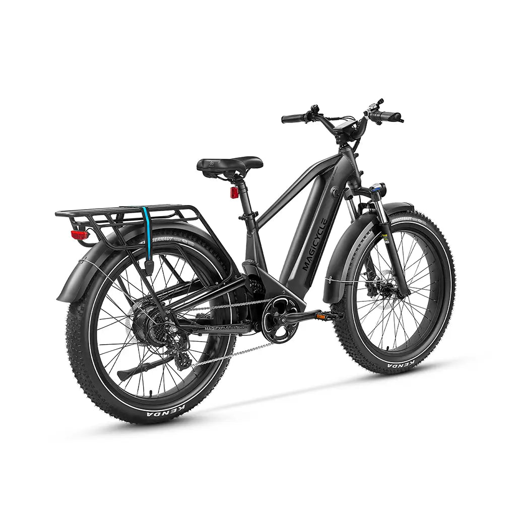 Magicycle Deer Softail 750W 52V Full Suspension SUV Electric Bike Slant Rear View