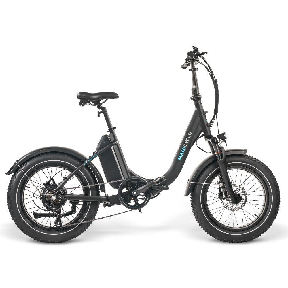 Magicycle Jaguarundi 600W 52V Folding Step-Thru Fat Tire Electric Bike ...