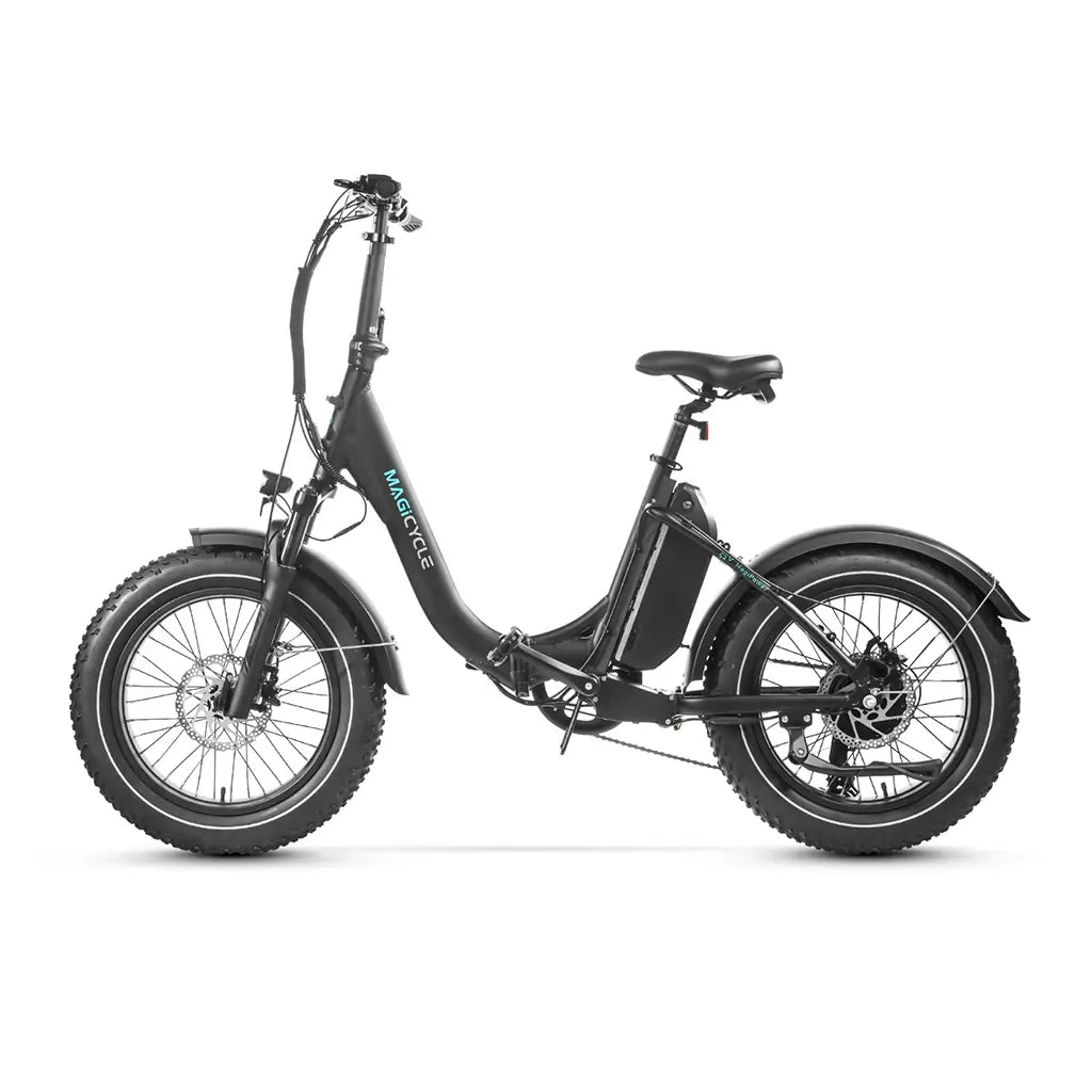 Magicycle Jaguarundi 600W 52V Folding Step-Thru Fat Tire Electric Bike Black Left Side