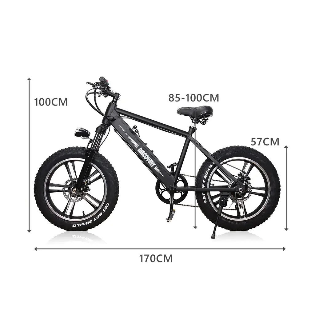 Nakto Discovery 20&quot; Fat Tire 350W 48V Electric Bike - Black premium size