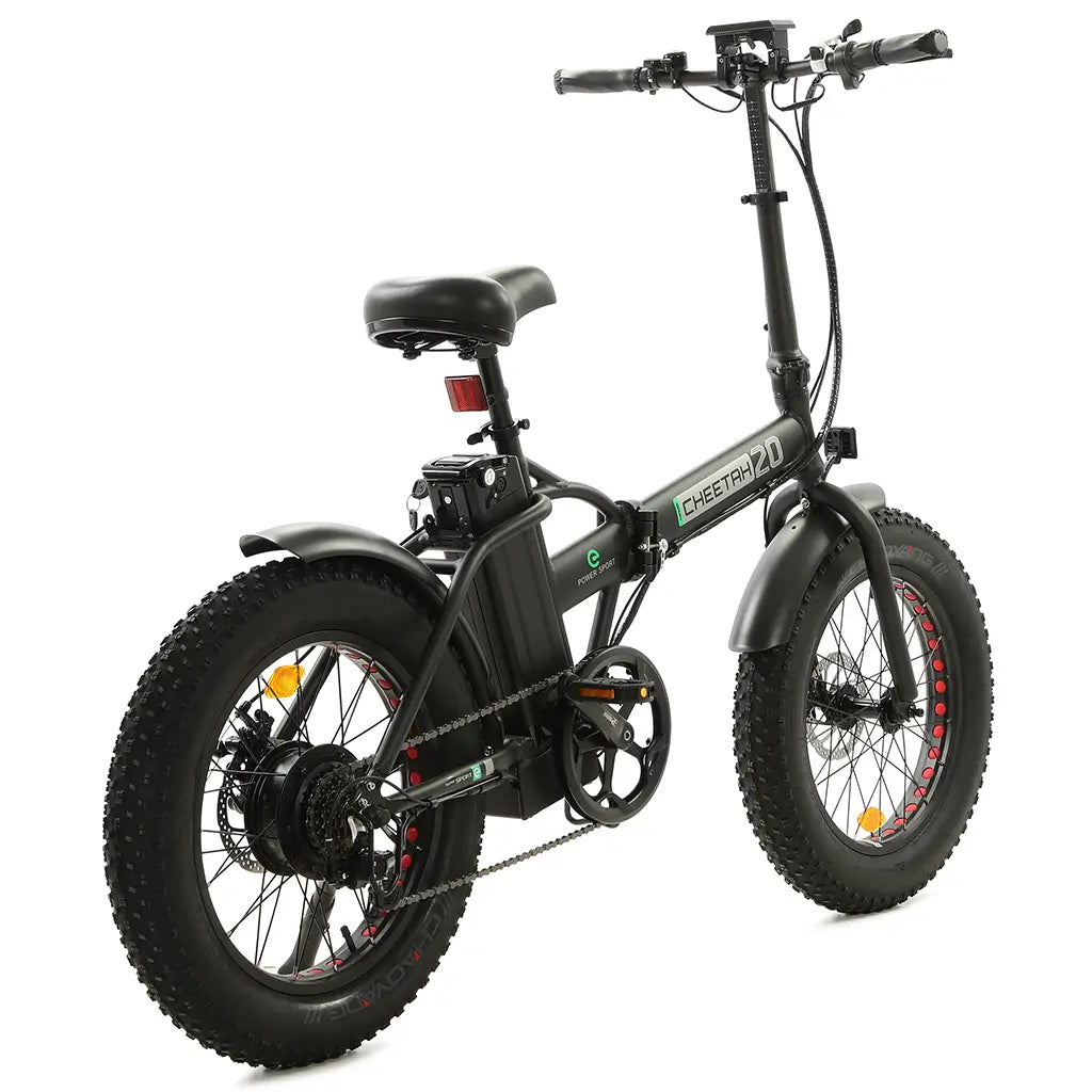 On Sale! Ecotric 20&quot; 500W 48V Fat Tire Folding Electric Bike Black Rear