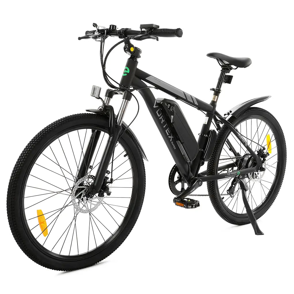 On Sale! UL Certified - Ecotric Vortex 350W 36V Electric City Cruiser Bike Black Left Slant
