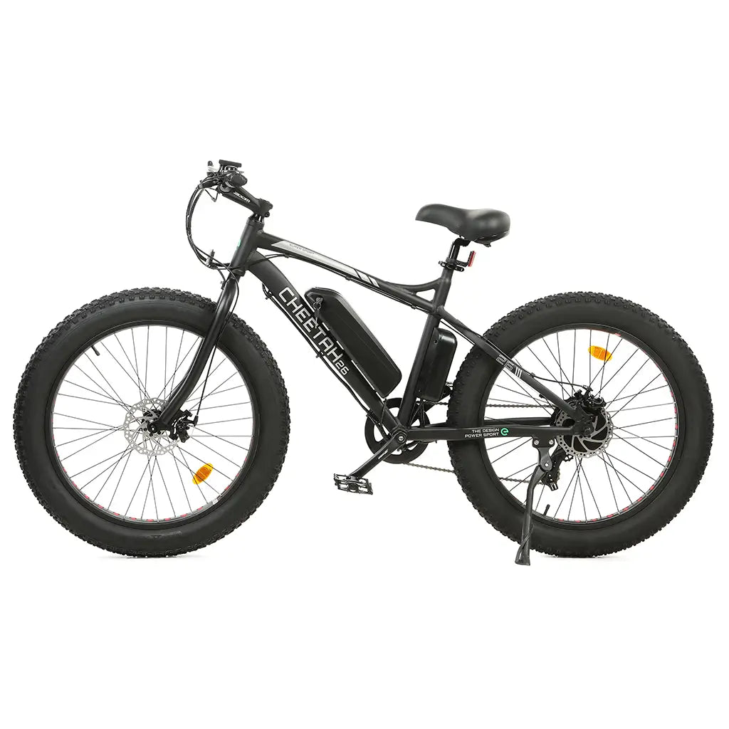 On Sale! UL Certified Ecotric Cheetah Beach Snow 36V 500W Fat Tire Electric Bike Black Left Side
