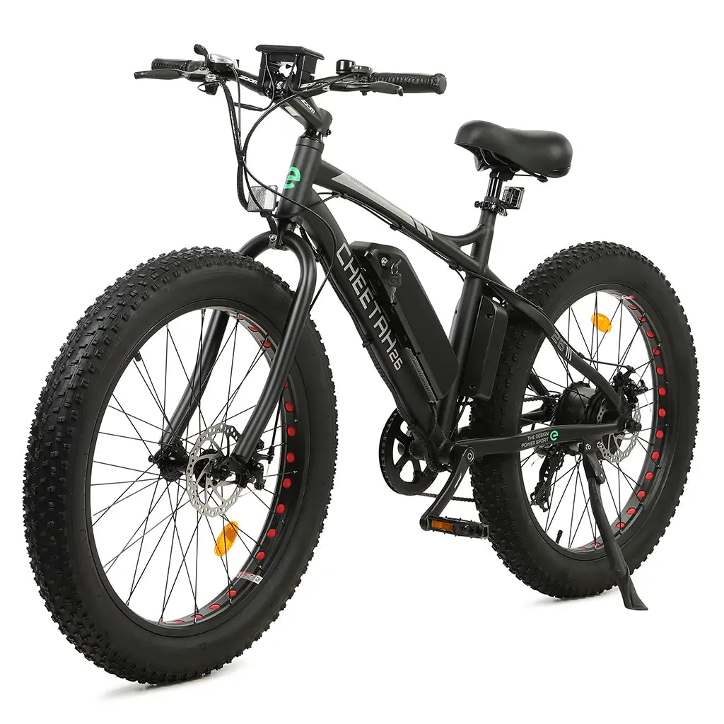 On Sale! UL Certified Ecotric Cheetah Beach Snow 36V 500W Fat Tire Electric Bike Black Left Side