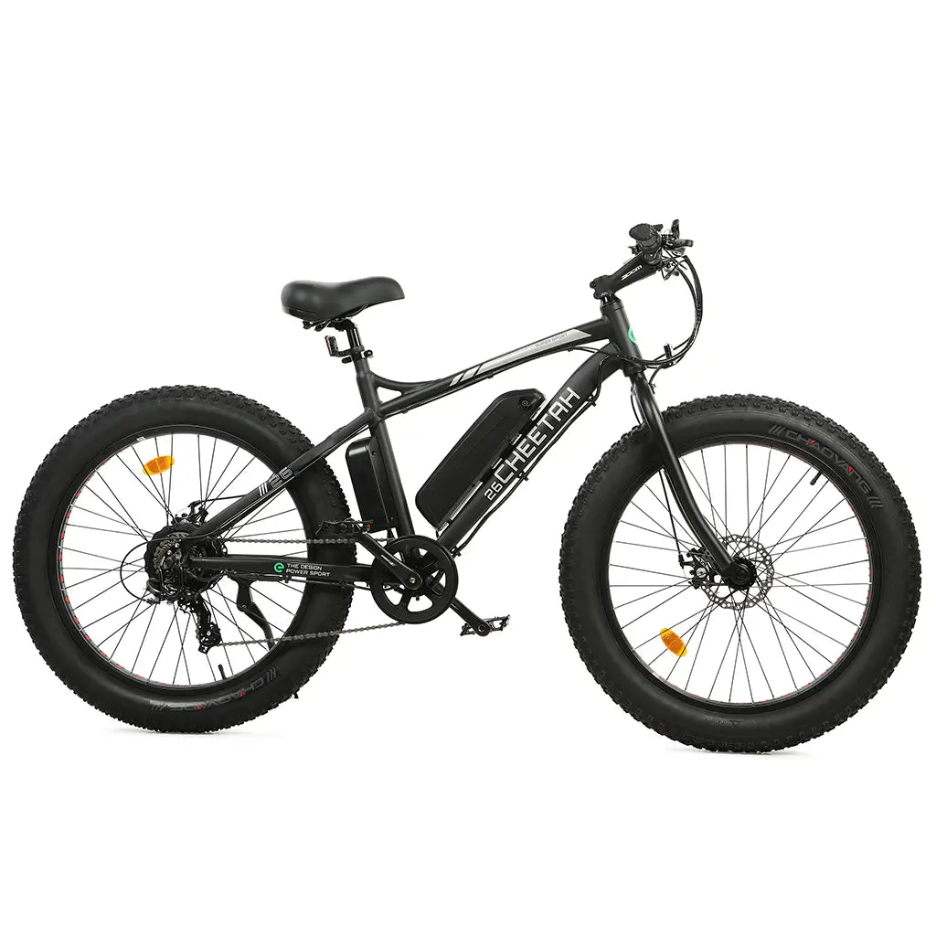 On Sale! UL Certified Ecotric Cheetah Beach Snow 36V 500W Fat Tire Electric Bike Black Right Side