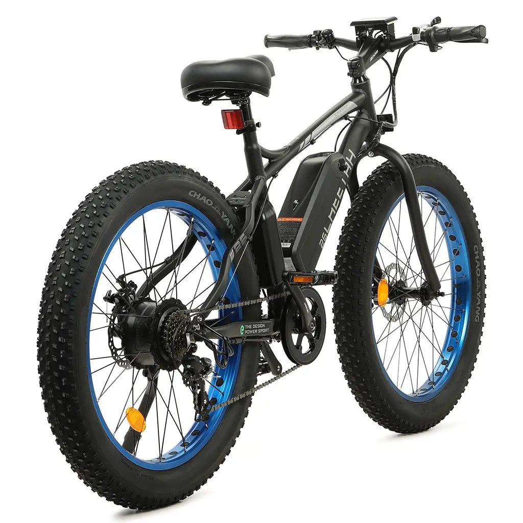 On Sale! UL Certified Ecotric Cheetah Beach Snow 36V 500W Fat Tire Electric Bike Blue Right Slant