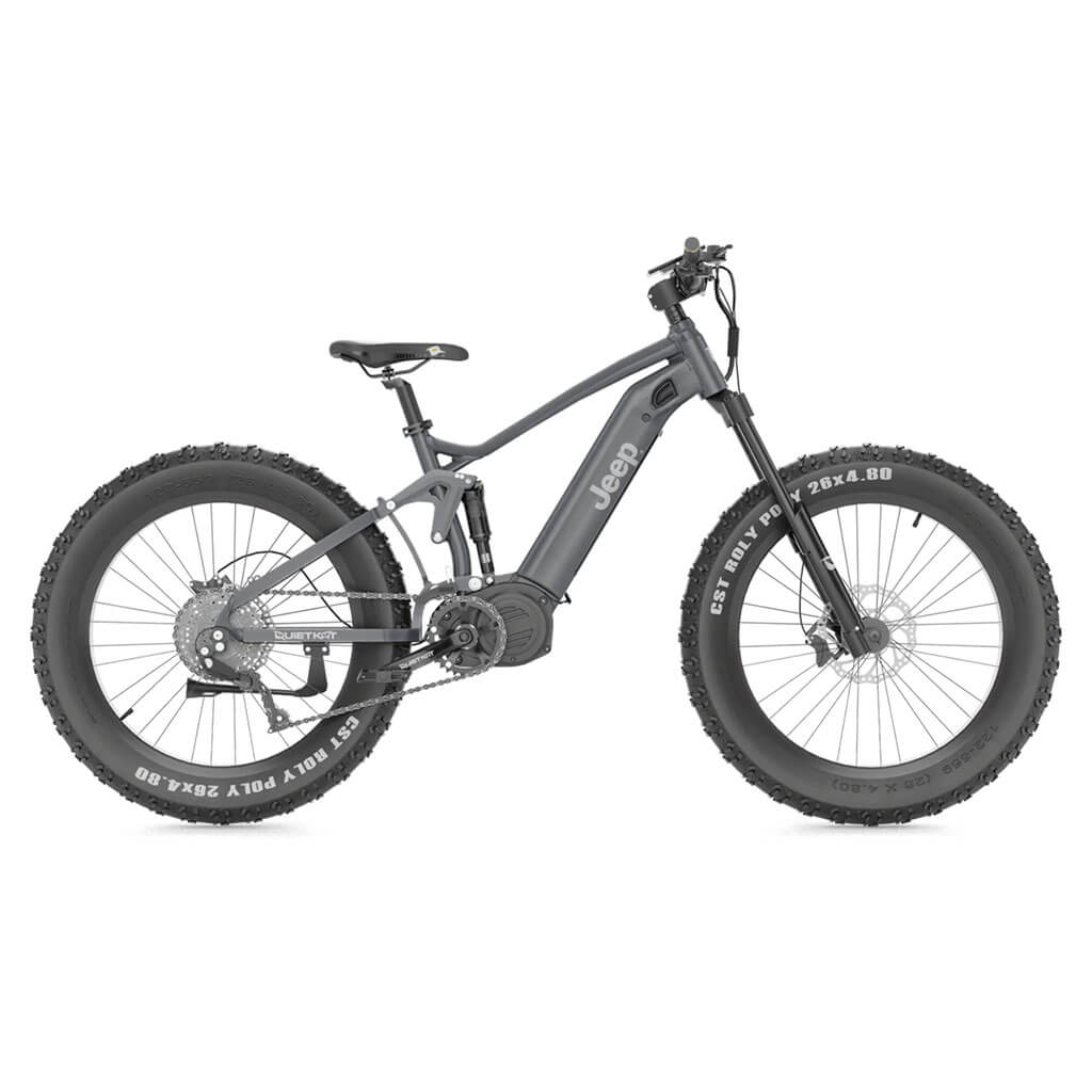 QuietKat Jeep 750W or 1000W Fat Tire Mountain Electric Bike Gray Right Side