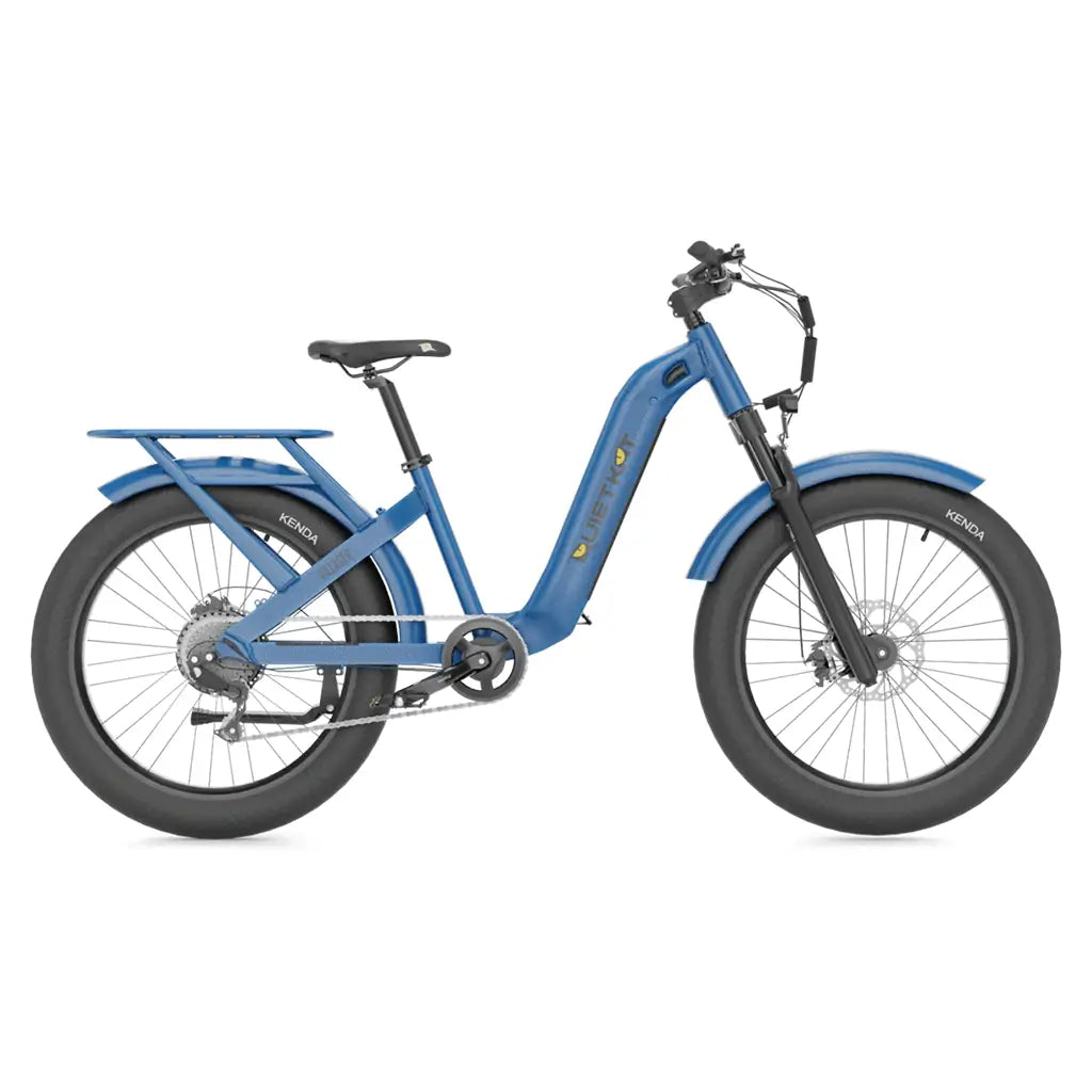 QuietKat Villager Urban Cruiser 500W 48V Electric Bike 16" Blue Right Side