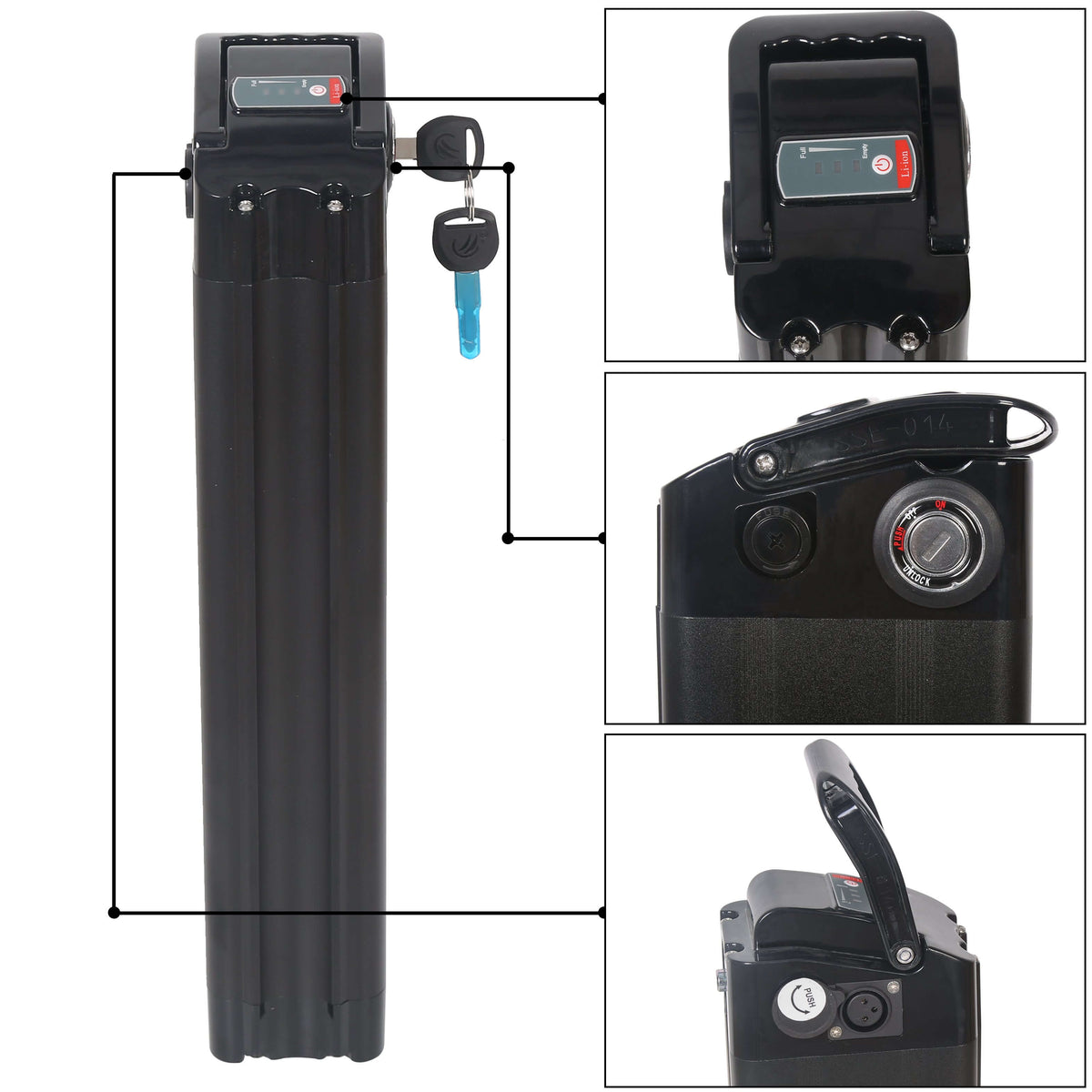 Ecotric Hammer Fat Tire Electric Bike Replacement Battery