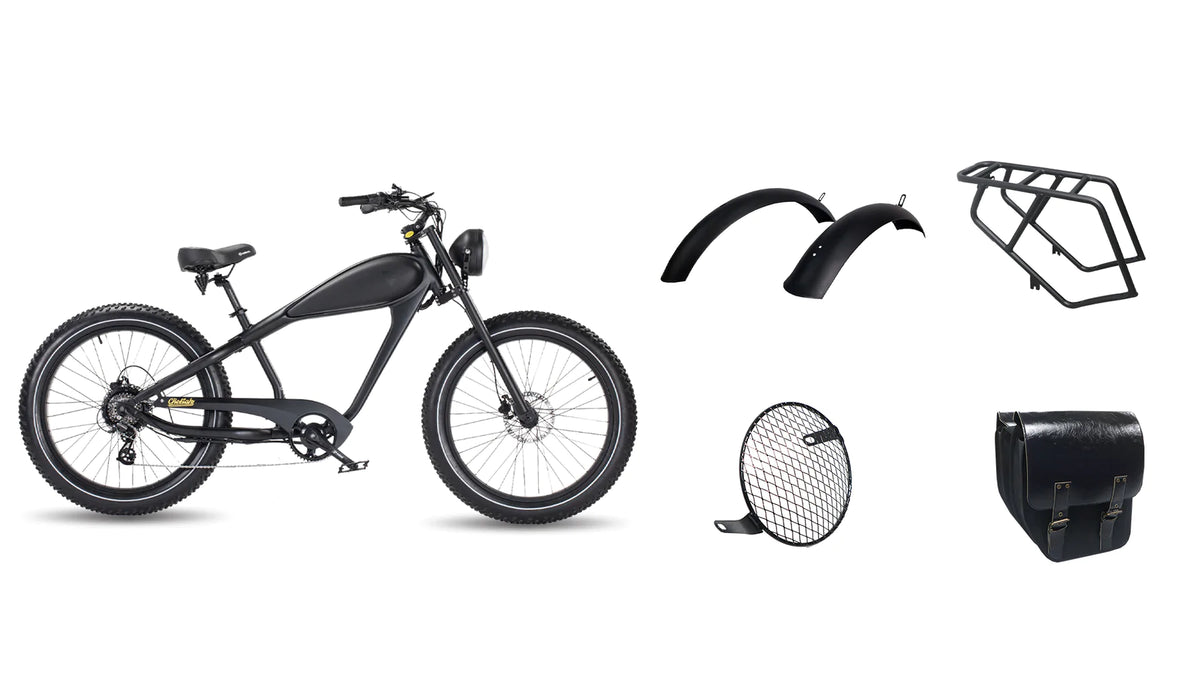 Revi Bikes Cheetah PLUS Café Racer 750W 48V 17.5Ah Fat Tire Cruiser El Revi Bikes Cheetah PLUS Café Racer 750W 48V 17.5Ah Fat Tire Cruiser El