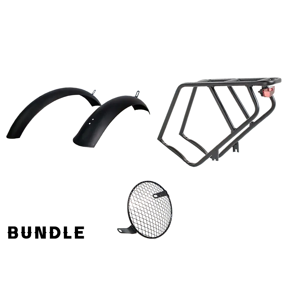 Revi Bikes Rack and Fender Bundle For Cheetah Cruiser Electric Bike
