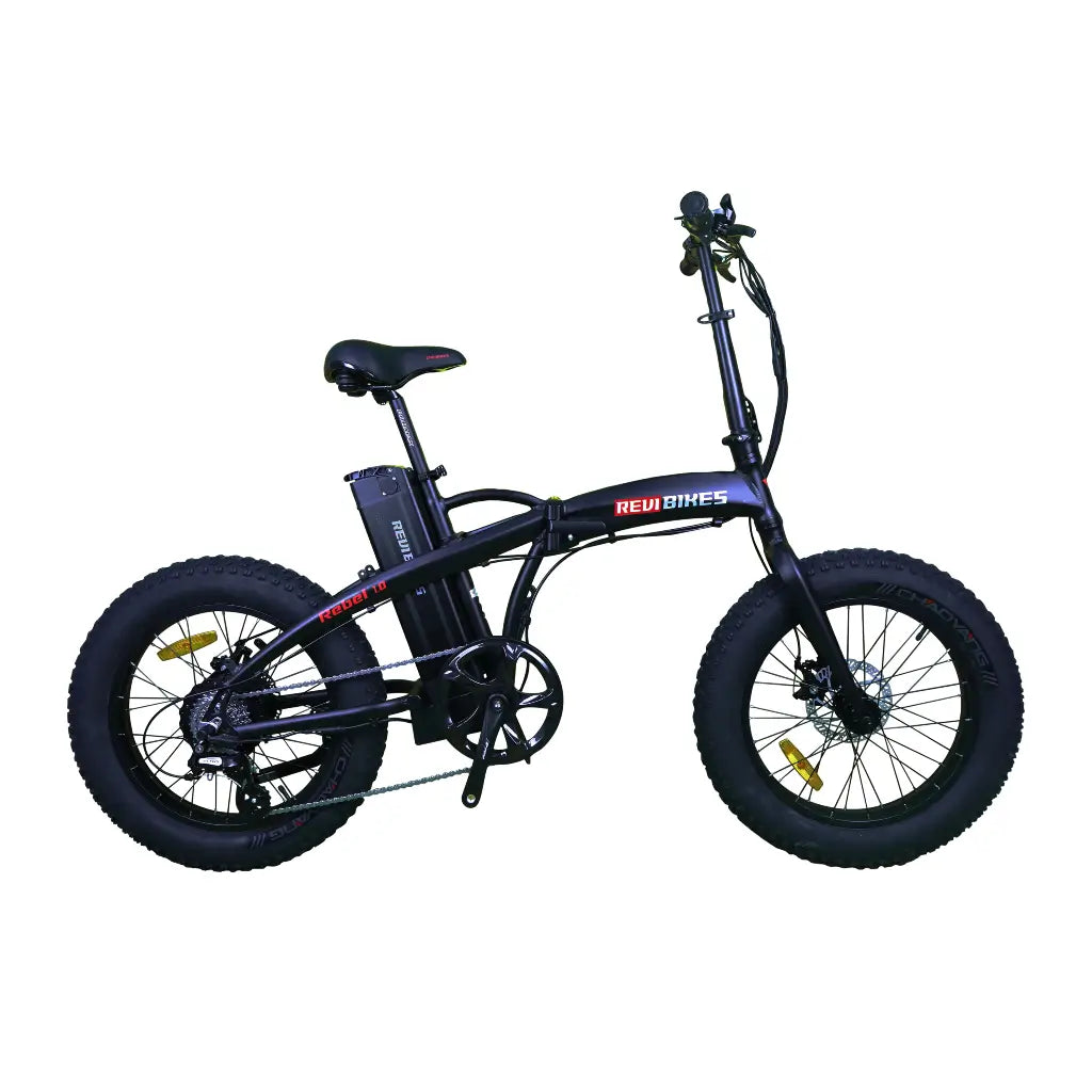 Revi Bikes Rebel 1.0 Black Fat Tire 500W 48V Folding Electric Bike 