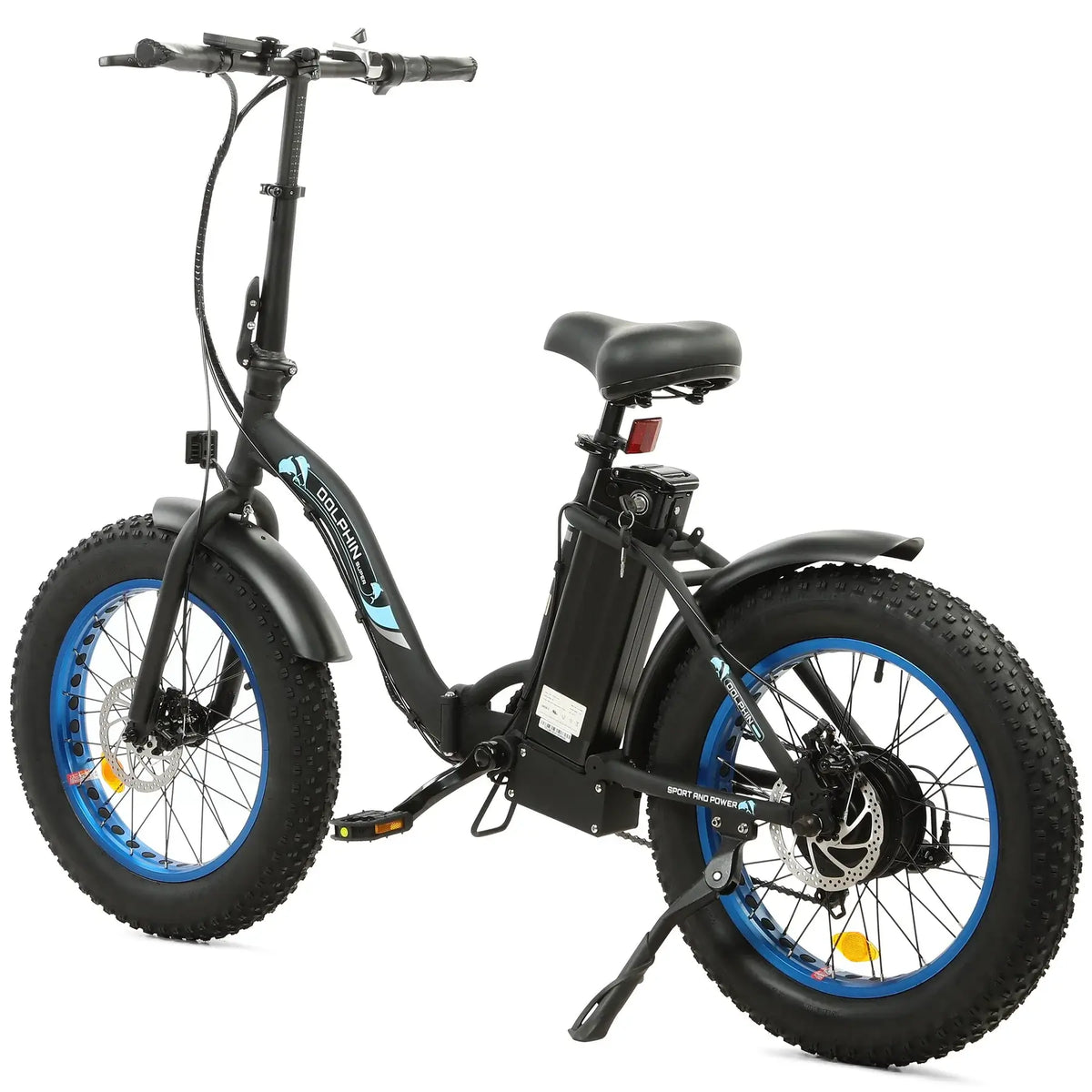 UL Certified - Ecotric Dolphin 36V 500W Portable Folding Fat Tire Electric Bike
