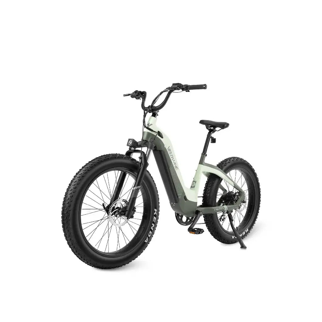 Velowave Grace Step Thru 750W 48V Fat Tire Commuter Electric Bike green left