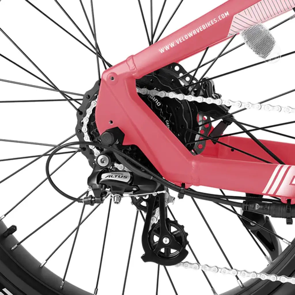 Velowave Grace Step Thru 750W 48V Fat Tire Commuter Electric Bike derailleur