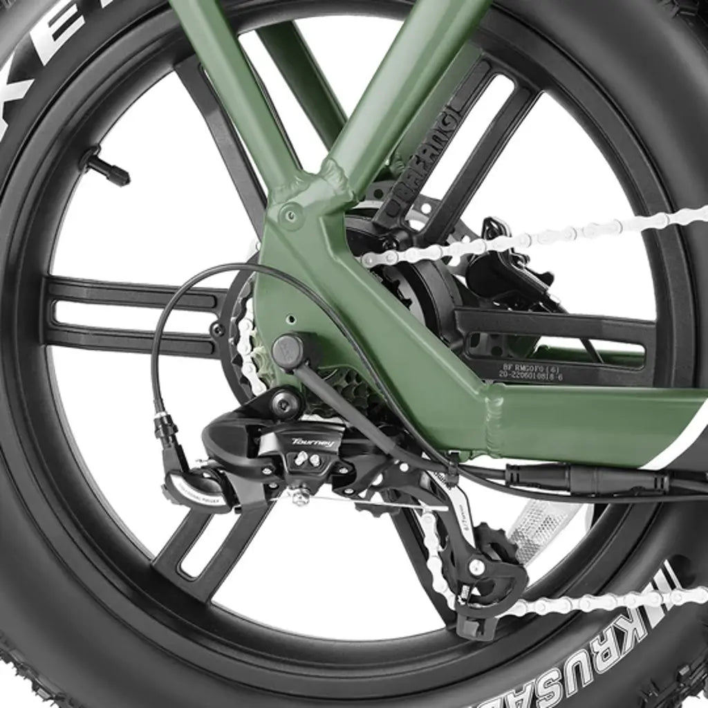 Velowave Pony Step Thru 750W 48V Fat Tire Commuter Electric Bike derailleur