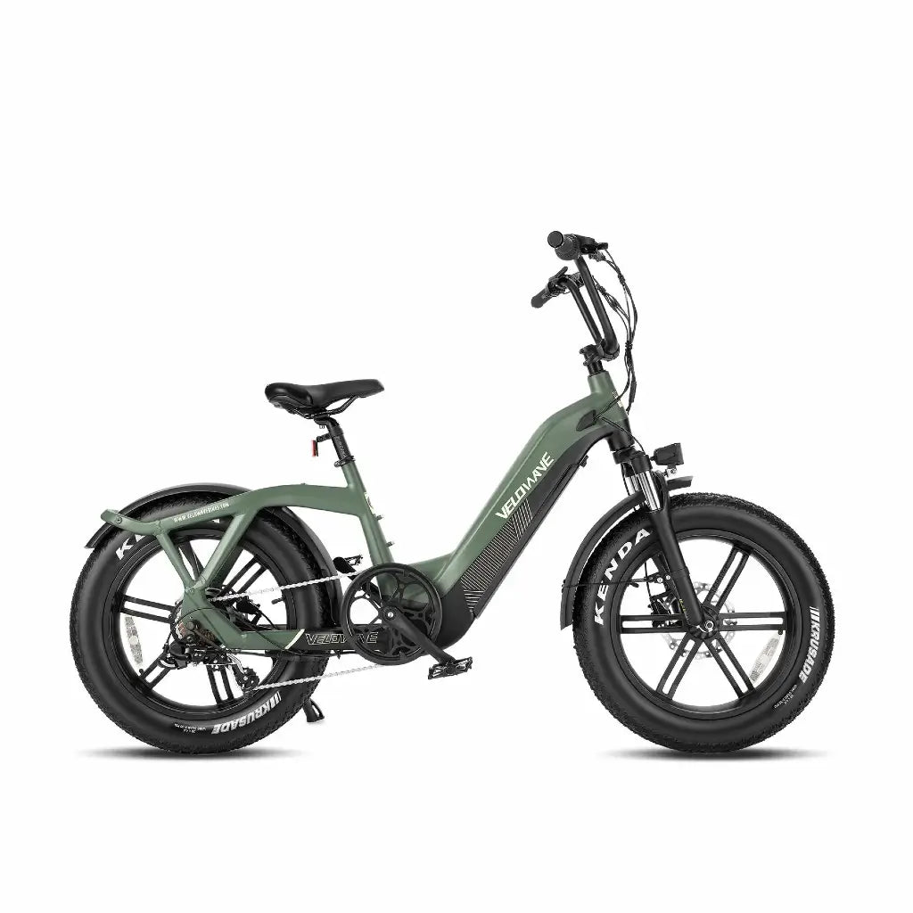 Velowave Pony Step Thru 750W 48V Fat Tire Commuter Electric Bike green right side