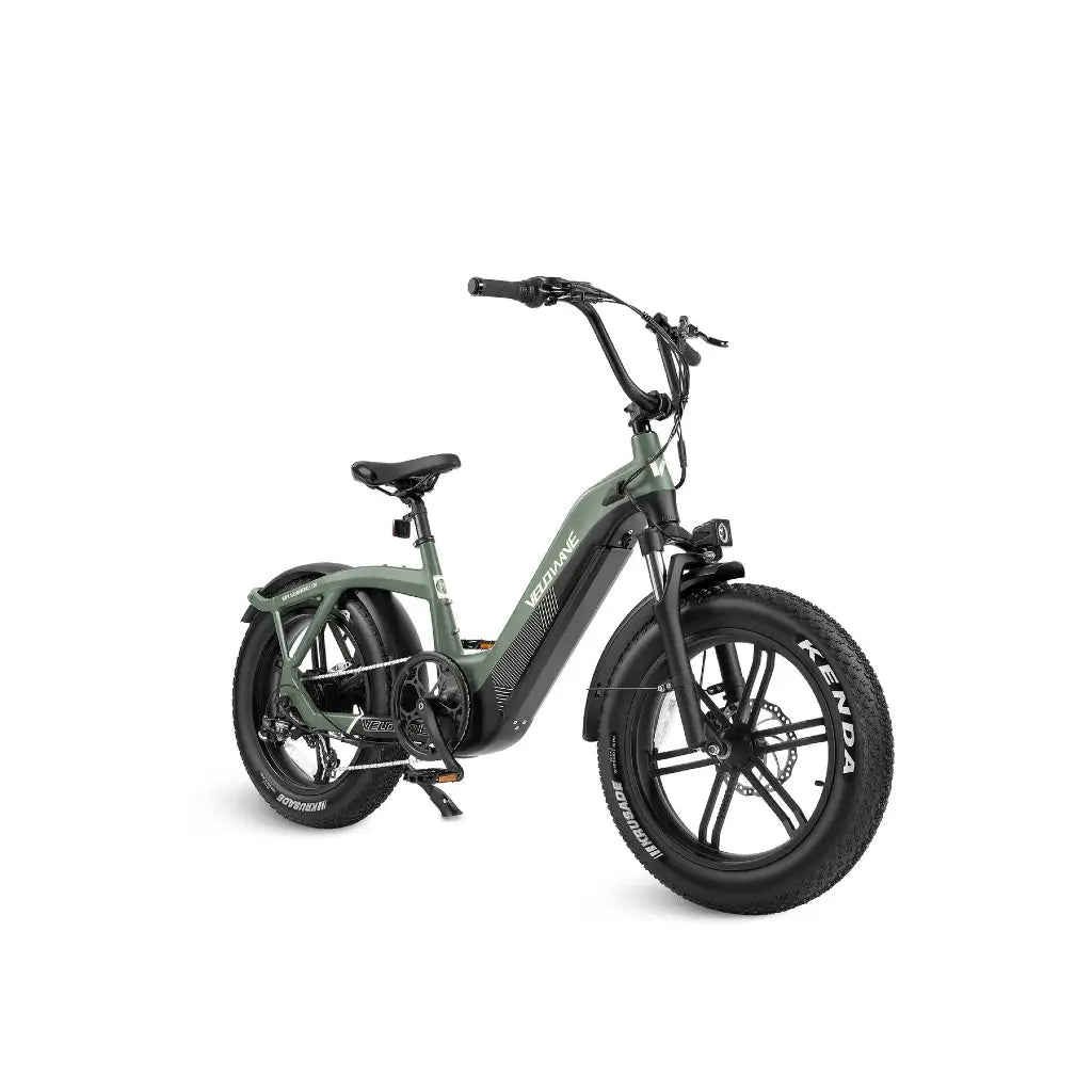 Velowave Pony Step Thru 750W 48V Fat Tire Commuter Electric Bike green right