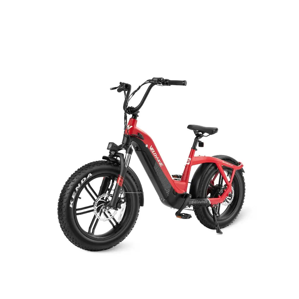 Velowave Pony Step Thru 750W 48V Fat Tire Commuter Electric Bike red left