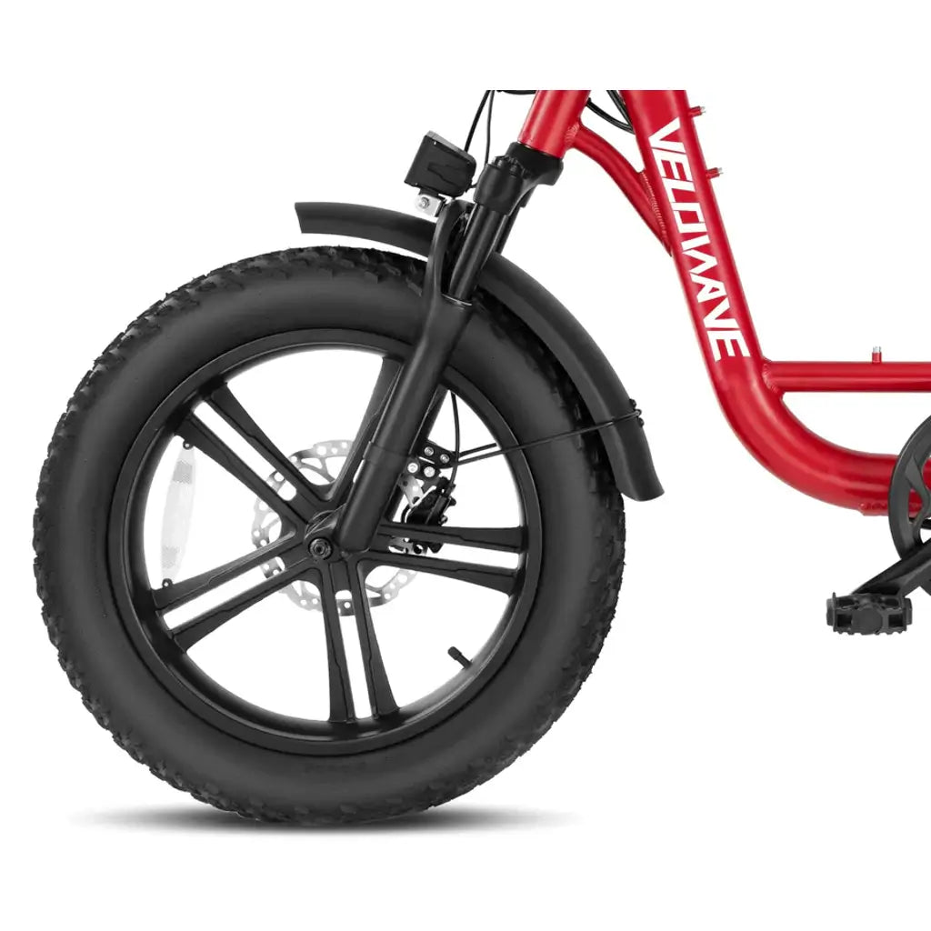 Velowave Prado S 750W 48V Fat Tire Commuter Electric Bike front wheel