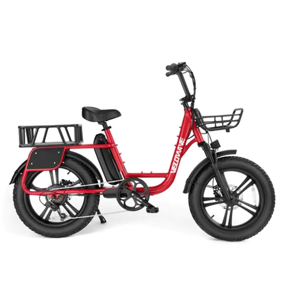 Velowave Front and Rear Basket for Prado S Fat Tire Electric Bike with front and rear baskets