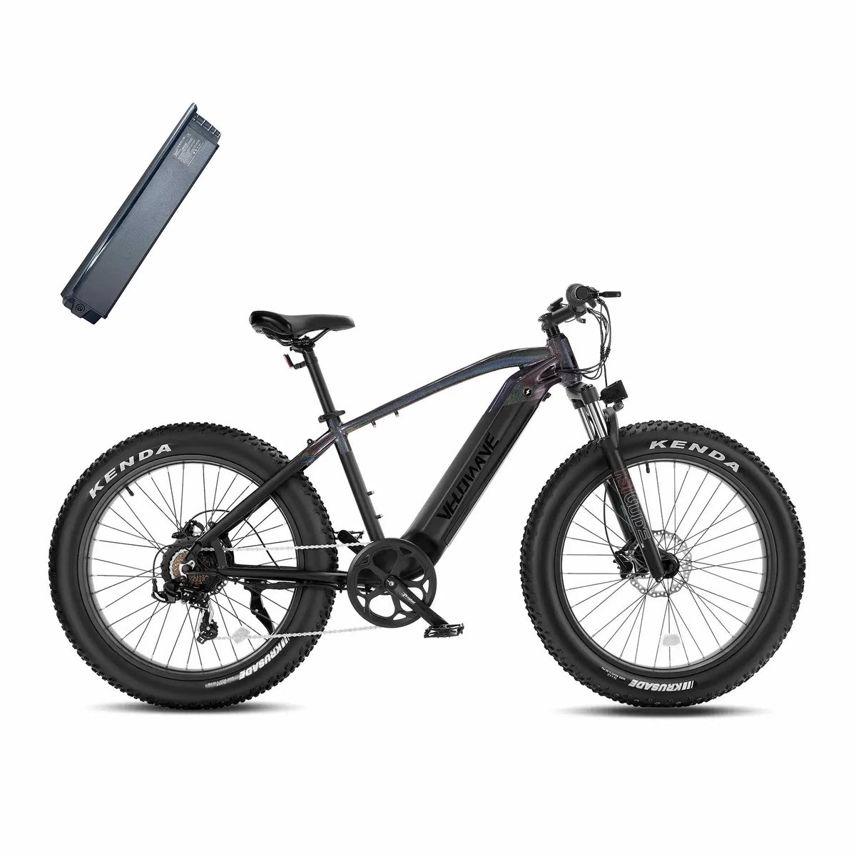 Velowave Ranger 750W 48V Fat Tire Electric Bike Star Black with extra Battery