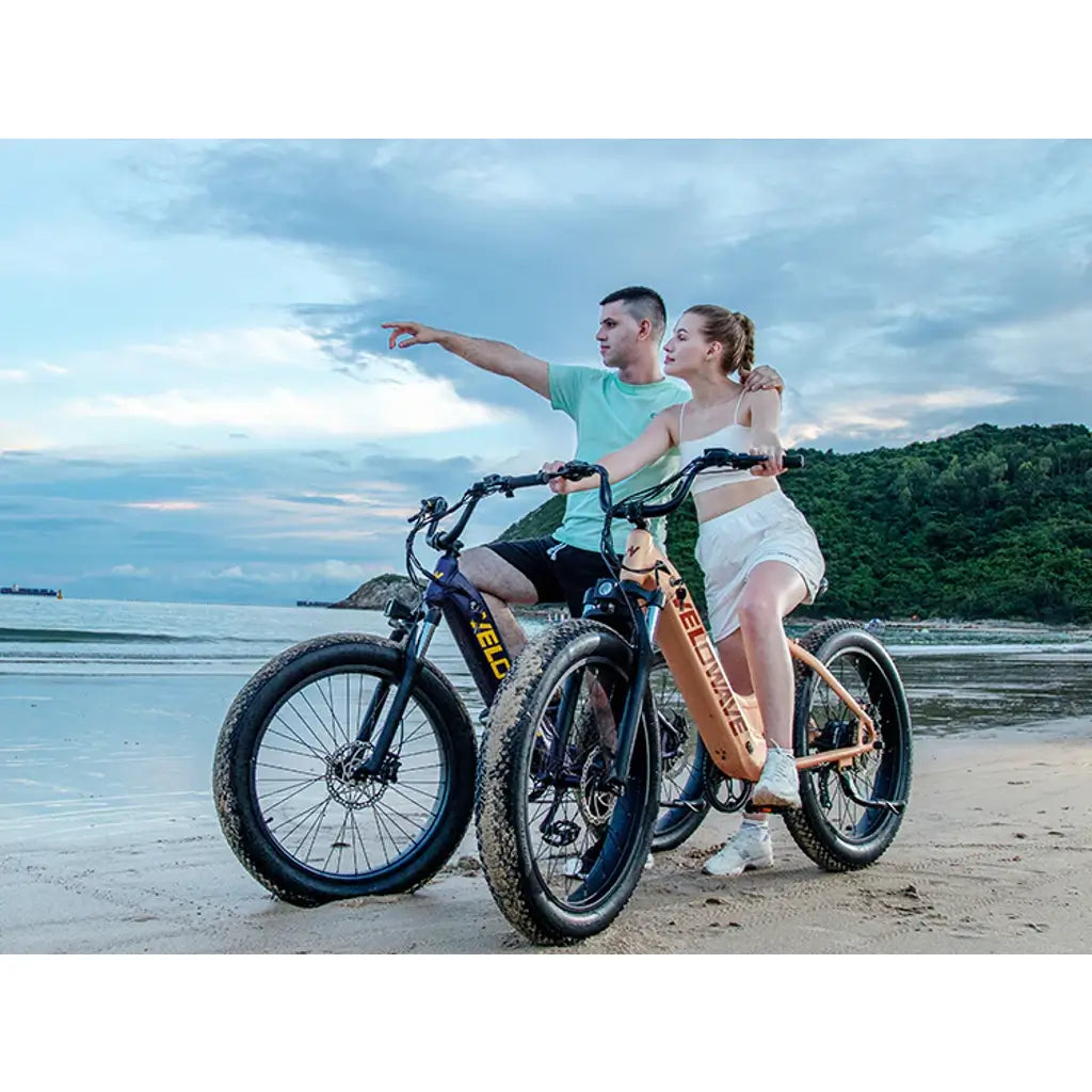 Velowave Rover Step Thru 750W 48V Fat Tire Commuter Electric Bike in sand