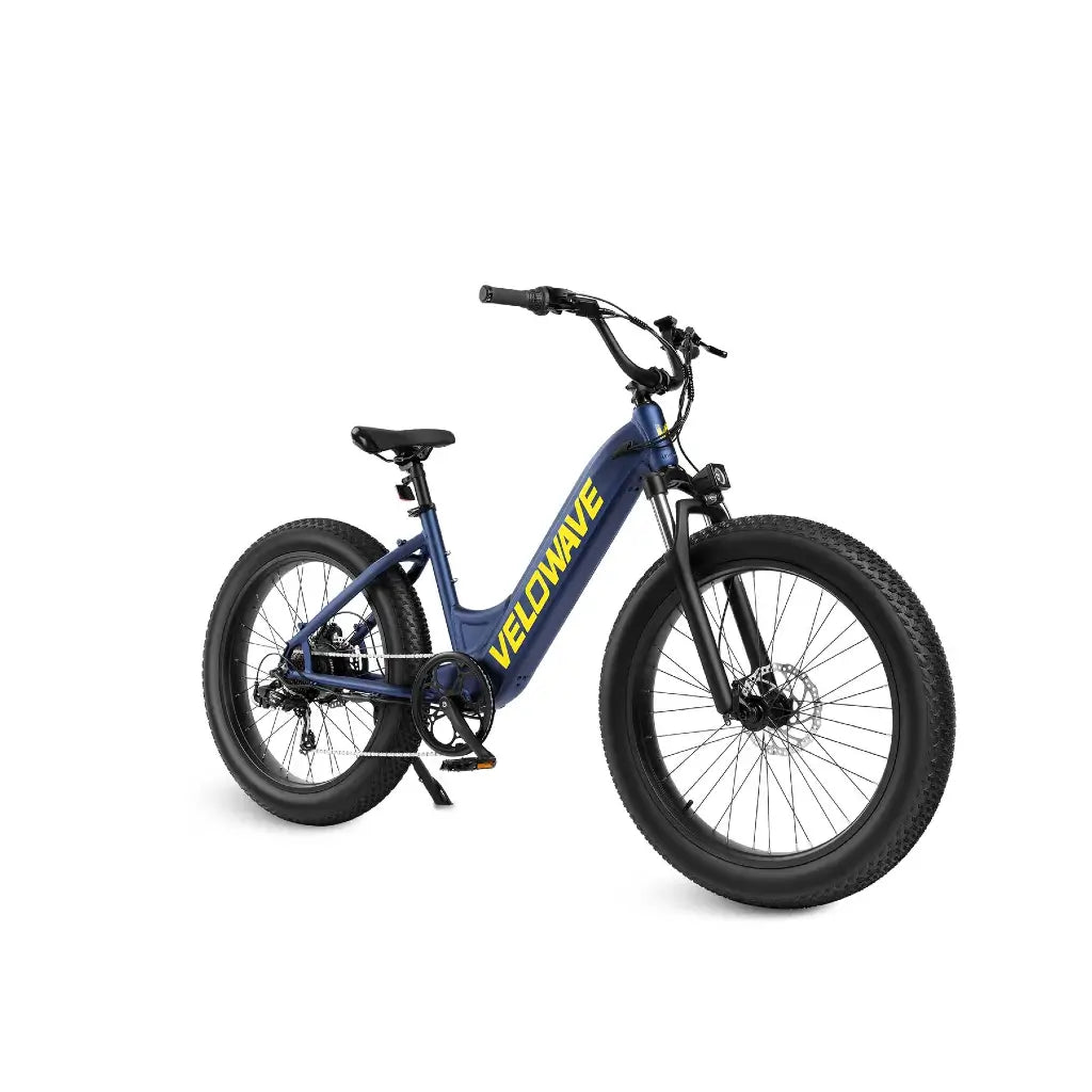 Velowave Rover Step Thru 750W 48V Fat Tire Commuter Electric Bike blue right