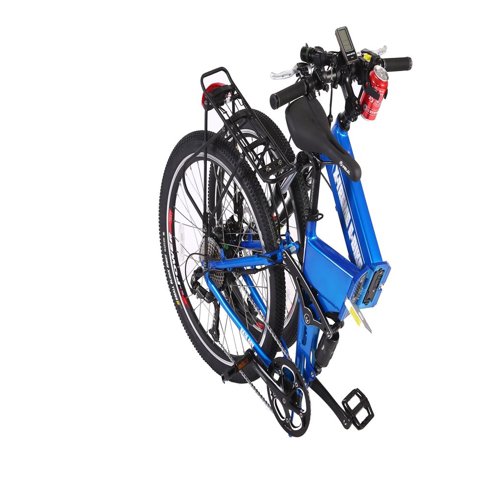 X Treme Baja 48V Folding Electric Mountain Bike Blue Folded
